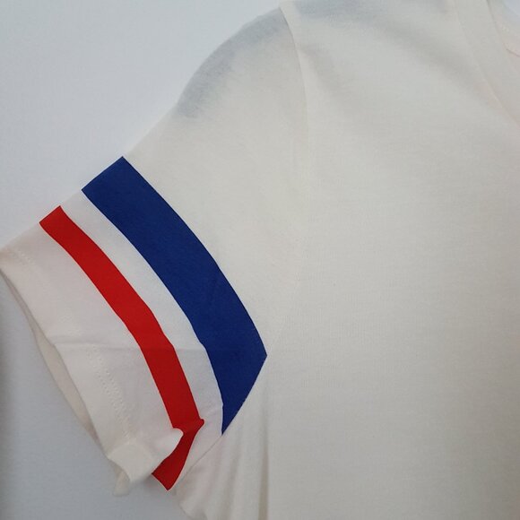 Old Navy Women Ivory Stripe Short Sleeve T-Shirt - Size M - NWT - Picture 2 of 5